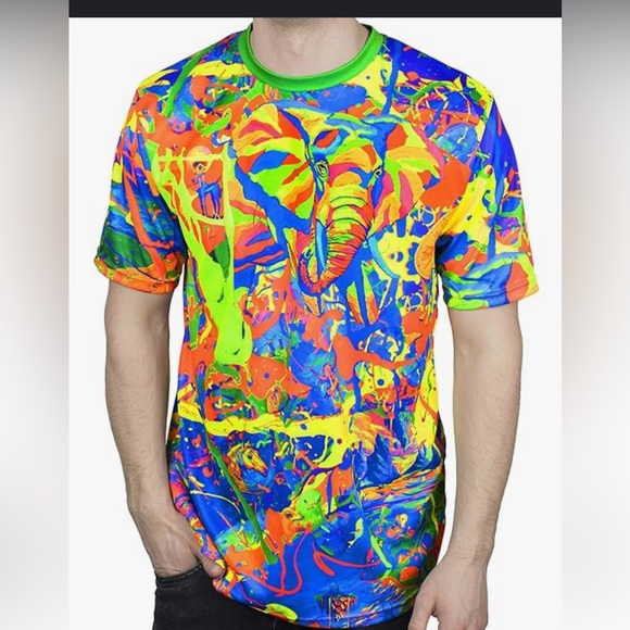 Fluorescent Aofmoka Neon Man’s T Shirt - Picture 6 of 7